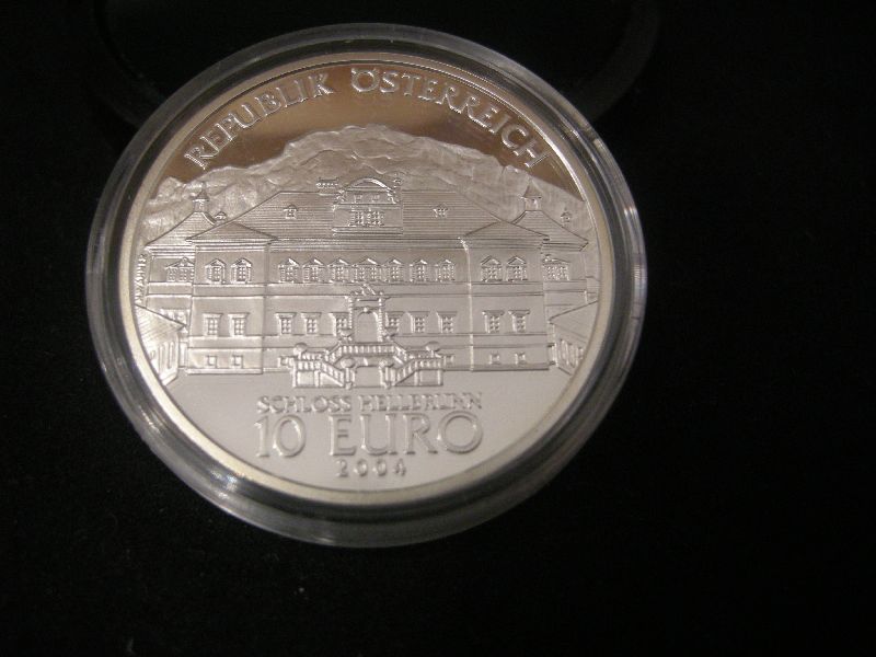 10 Euromunt Oostenrijk 2004 Proof Schloss Hellbrunn (afbeelding voor) 10 Euromunt Oostenrijk 2004 Proof Schloss Hellbrunn